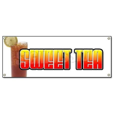 Signmission SWEET TEA BANNER SIGN ice iced drink cart stand cold drinks fresh brewed B-Sweet Tea